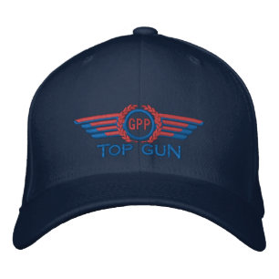 Your Star Monogram Aviation Laurels Pilot Wings Embroidered Baseball Cap