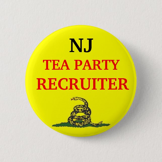 Your State TEA PARTY RECRUITER Pinback Button (Front)