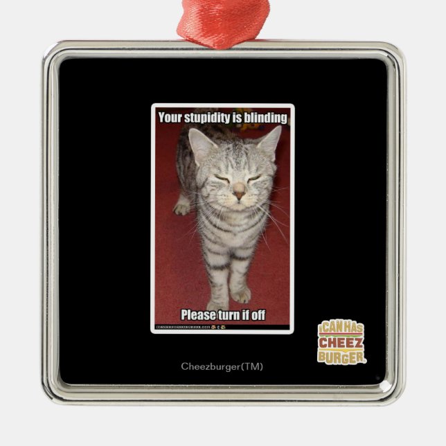 Your stupidity is blinding 2 metal ornament (Front)