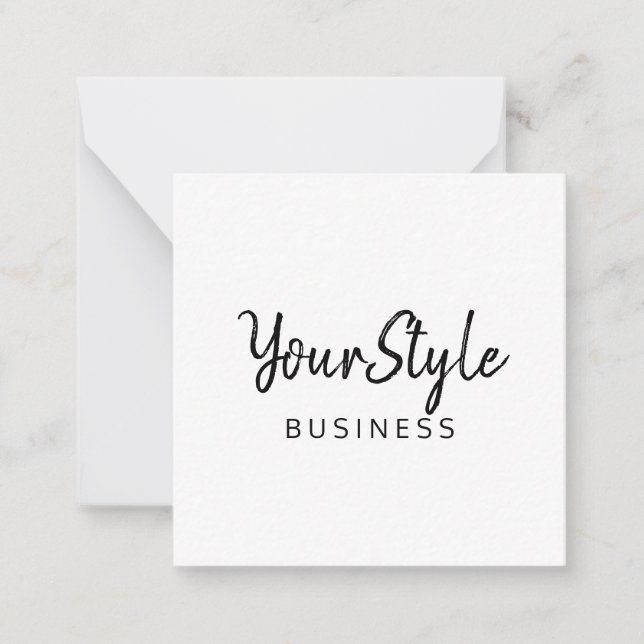 Your Style Business (Text Type) Note Card (Front)