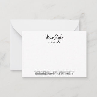 Your Style Business (Text Type) Note Card