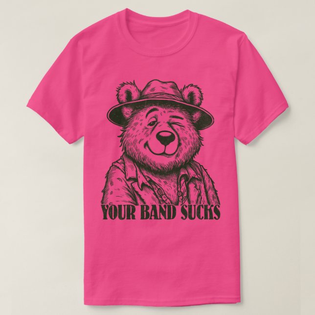 Your Sucks Hipster Bear T-Shirt (Design Front)
