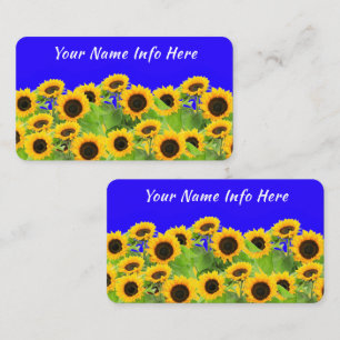 Your Sunflowers Business Card Ukraine Flag Colors