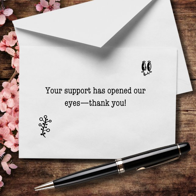 Your Support Has Opened Our Eyes Letterpress Thank You Card (Creator Uploaded)