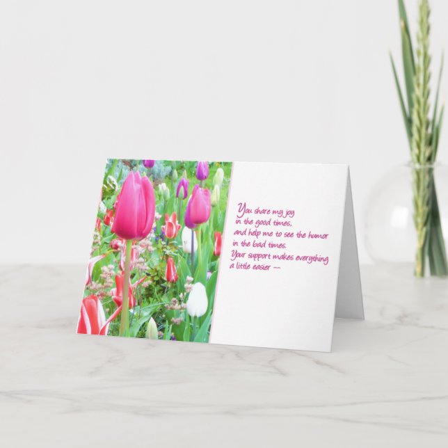 Your support makes everything a little easier... letterpress thank you card (Front)