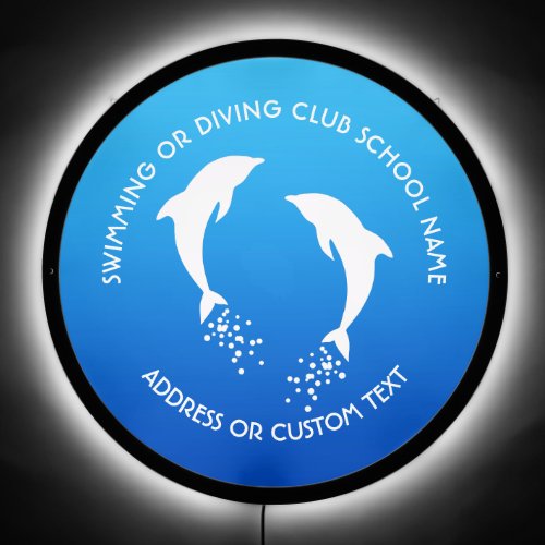 Your Swimming Or Diving Club School Name LED Sign
