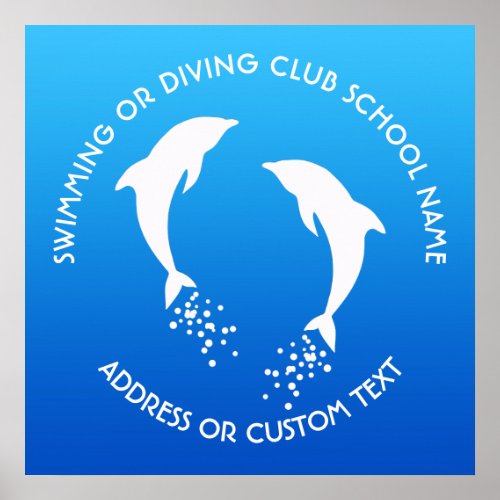 Your Swimming Or Diving Club School Name Poster