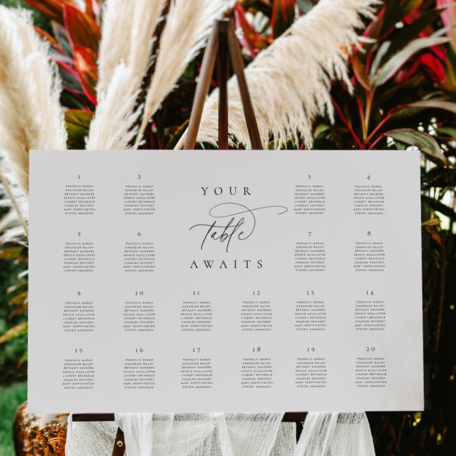 Your Table Awaits Wedding 20 Seating Chart Sign (Creator Uploaded)