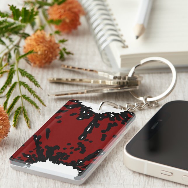 Your Taste, Your Power – Abstract Red & Black  Keychain (Front Right)