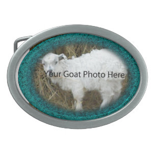 YOUR Teal Goat Photo Here  Belt Buckle