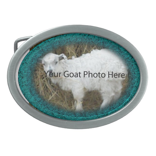 YOUR Teal Goat Photo Here  Belt Buckle (Front)