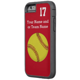 Your Team COLORS and TEXT Softball iPhone 6 Cases