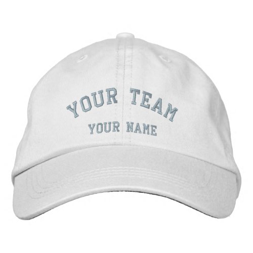 Your Team Embroidered WhiteBaby Blue Cap Template