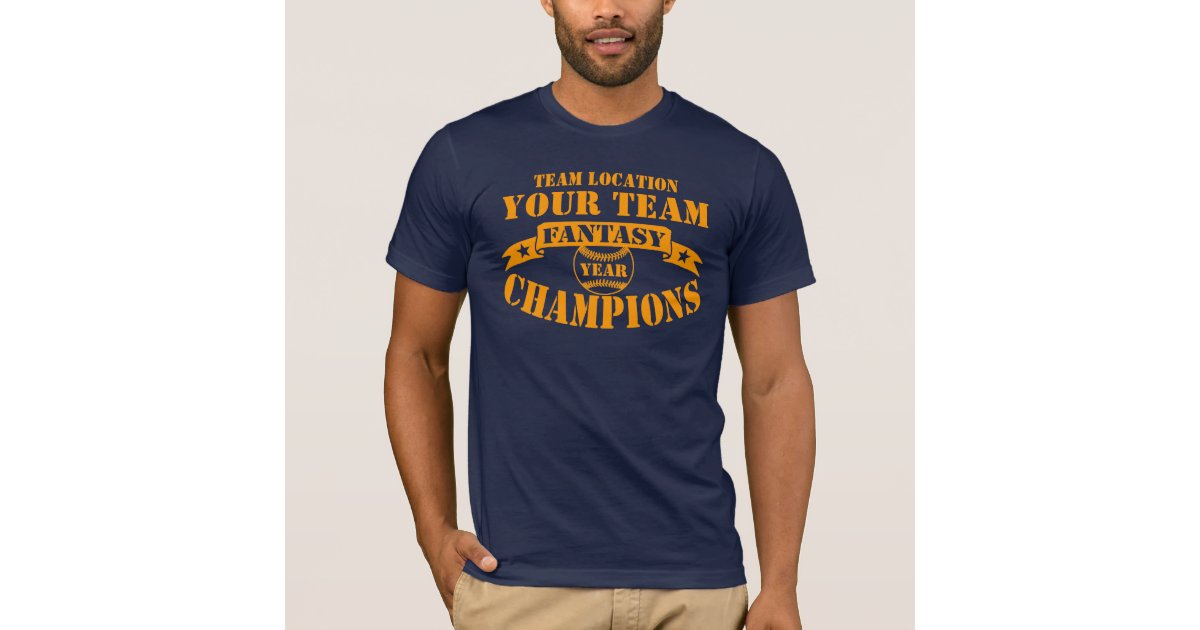 Add Your Team Name Fantasy Baseball Champions T-Shirt - Unisex Champion  Short Sleeve T-Shirt