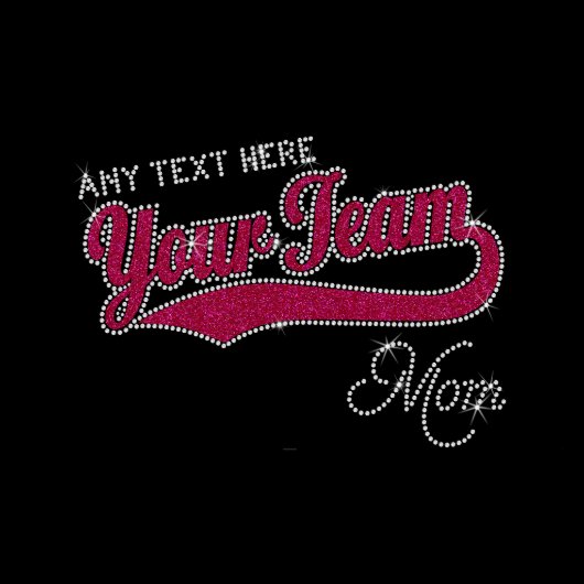 Your Team Name Custom Women's Rhinestone V-neck T (Design Detail)