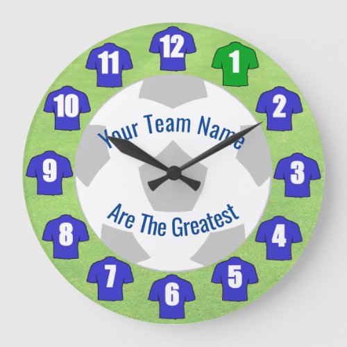 Your Team Name Football Clock _ Blue Shirts