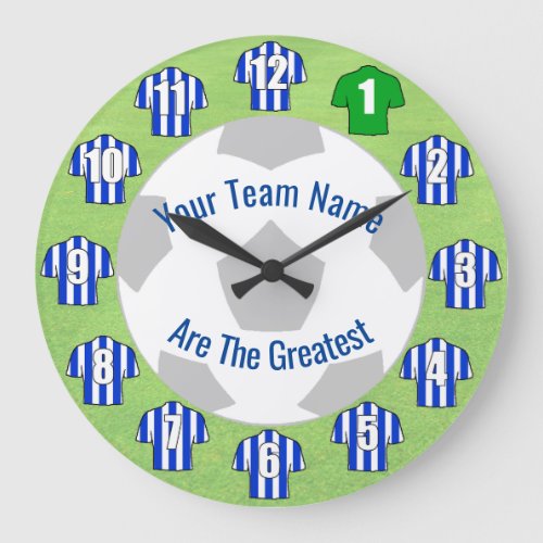 Your Team Name Football Clock _ Blue Shirts