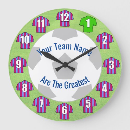 Your Team Name Football Clock _ Claret  Blue