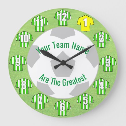 Your Team Name Football Clock _ Green Shirts