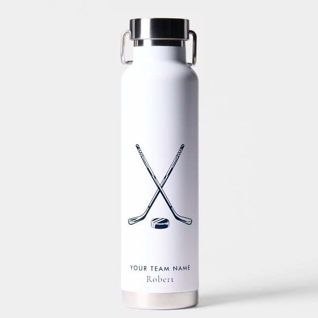 Your Team Name Ice Hockey Giveaway Personalized Water Bottle (Front)