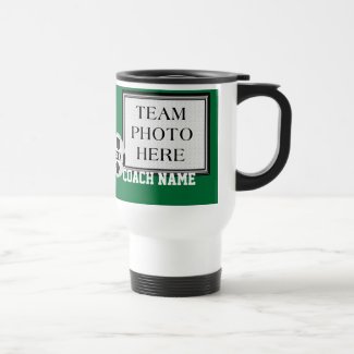 Your TEAM PHOTO, COLORS, TEXT Soccer Coach Mugs