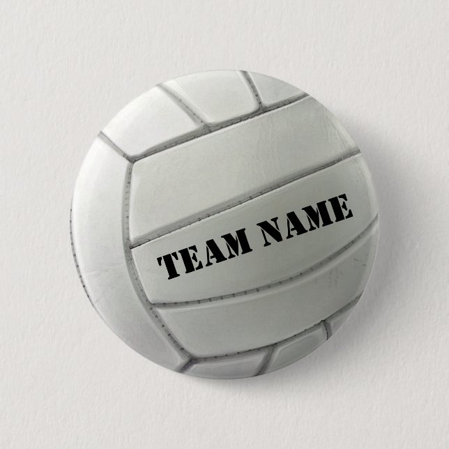 Your Team's Name Volleyball Button (Front)