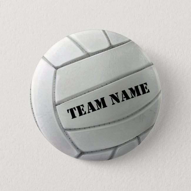 Your Team's Name Volleyball Button