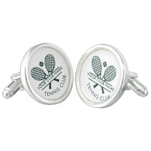 Your Tennis Club Name Logo Green Any Color Custom Cufflinks