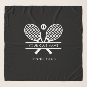 Your Tennis Club Name Team Coach Black Custom Scarf