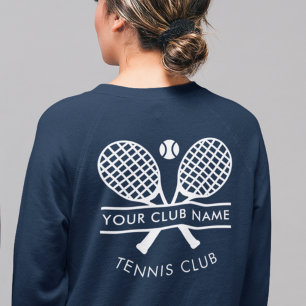 Your Tennis Club Name Team Logo Navy Blue Custom Sweatshirt