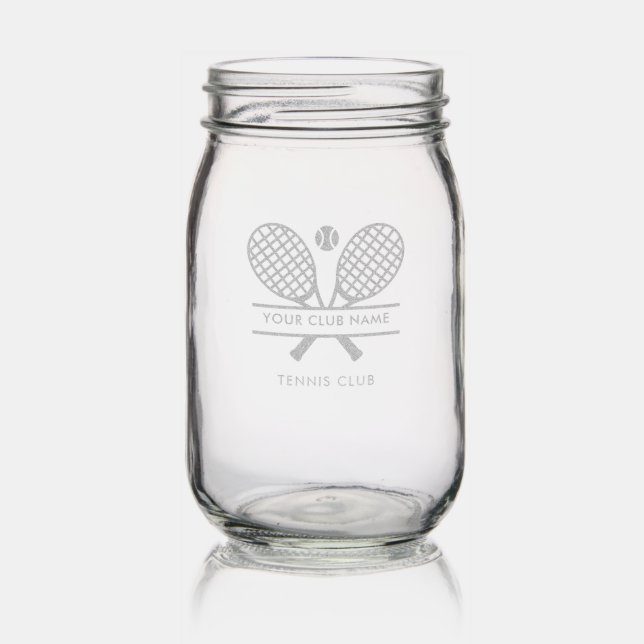Your Tennis Club Name Team Members Swag Custom Mason Jar (Glassware)