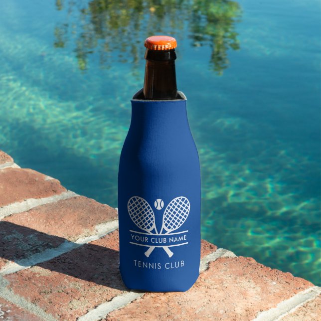 Your Tennis Club Name Team Players Blue Custom Bottle Cooler (In Situ Pool)