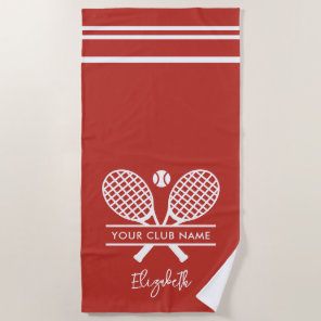 Your Tennis Club Name Team Swag Any Color Custom Beach Towel