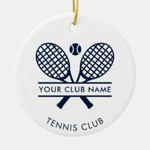 Your Tennis Country Club Name Christmas Ceramic Ornament