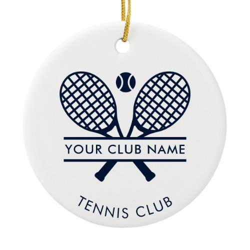 Your Tennis Country Club Name Christmas Ceramic Ornament