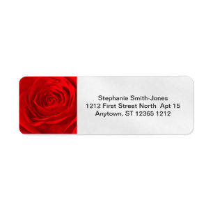 Your Text: Abstract Red Rose Floral Photo Pattern Label