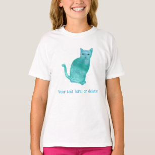 Your Text Abstract Turquoise Cat tshirts