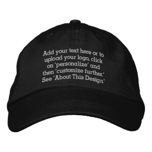 Your Text / Add Logo for Company Branded Employee Embroidered Baseball Cap