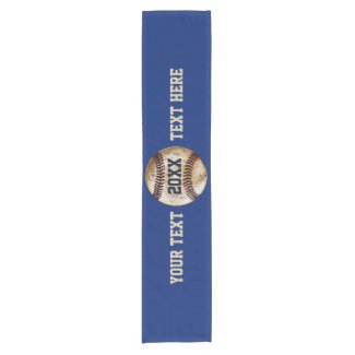 YOUR TEXT and COLORS, Baseball Table Runner Banner