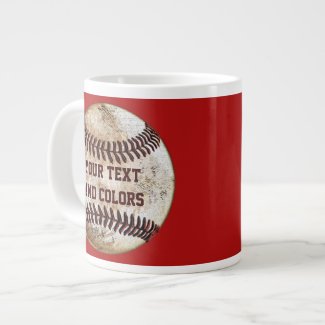 Your Text and Colors Cool Baseball Mugs