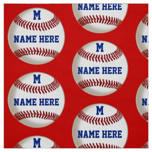 Your TEXT and COLORS on Baseball Themed Fabric