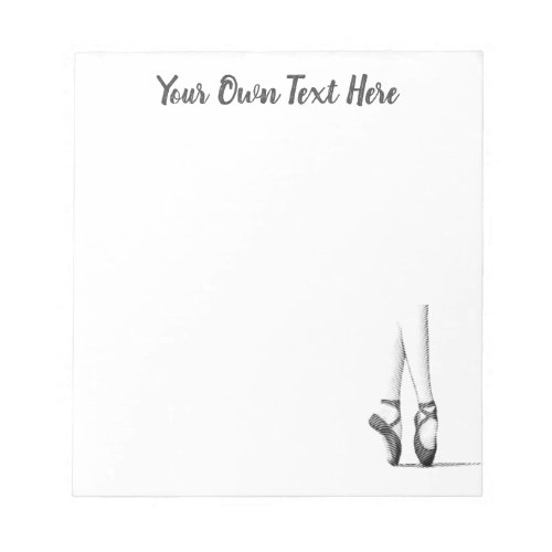 Your Text and Dancer Logo on Ballet Lovers Notepad