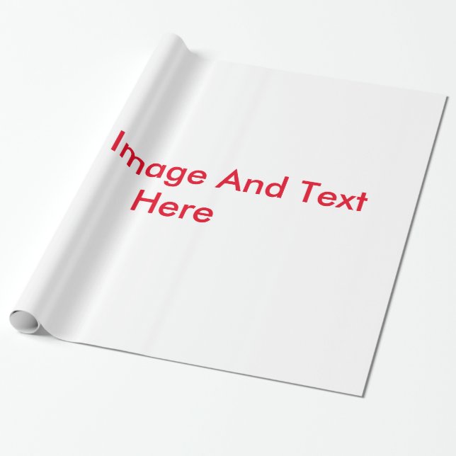 Your Text and Image Here Customized Wrapping Paper (Unrolled)