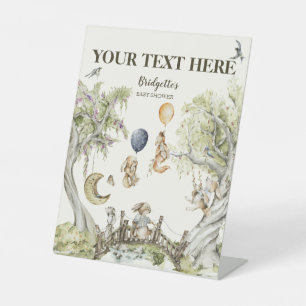 Your Text Bearly Wait Baby Shower  Pedestal Sign