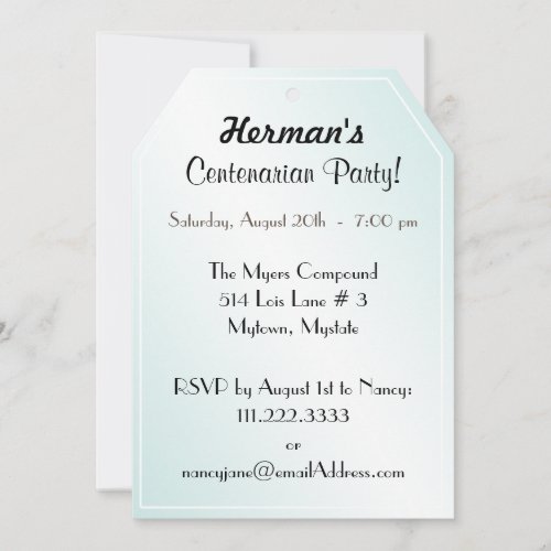Your Text Birthday 100 Number Pattern TealWhite Invitation