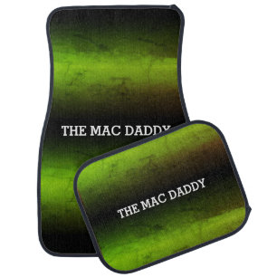 (YOUR TEXT) - Black and Green Gradient Car Floor Mat