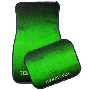 (YOUR TEXT) - Black and Green Gradient Car Floor Mat