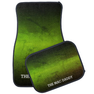 (YOUR TEXT) - Black and Green Gradient Car Floor Mat