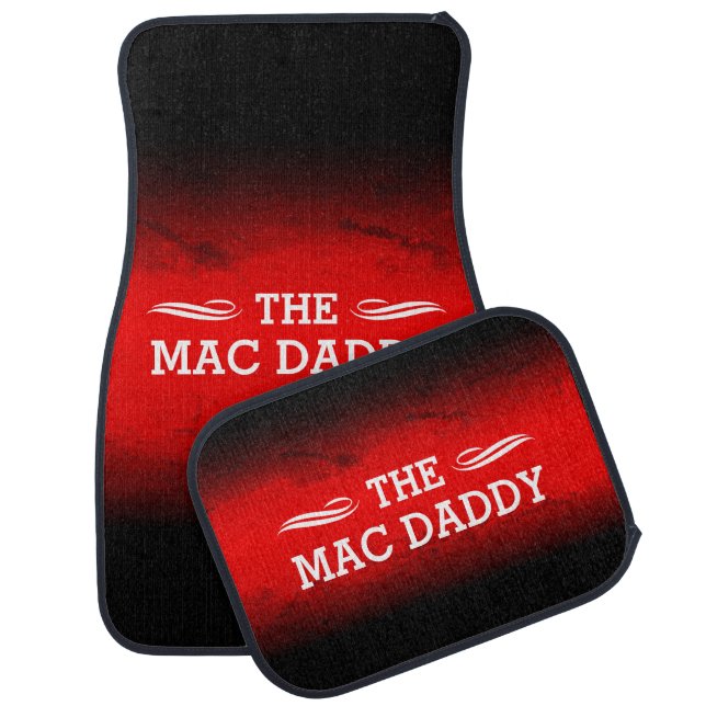 (YOUR TEXT) - Black and Red Gradient Car Floor Mat (Set)