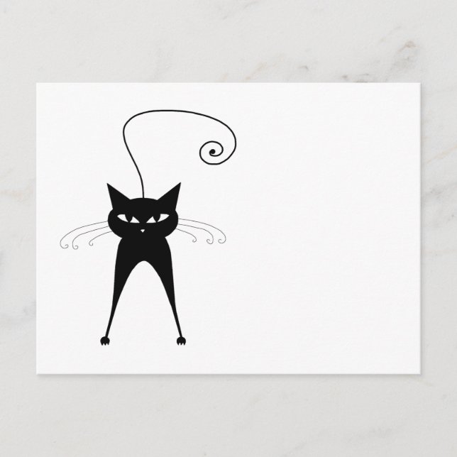 Your Text - Black Cat Character Pose 5 Postcard (Front)
